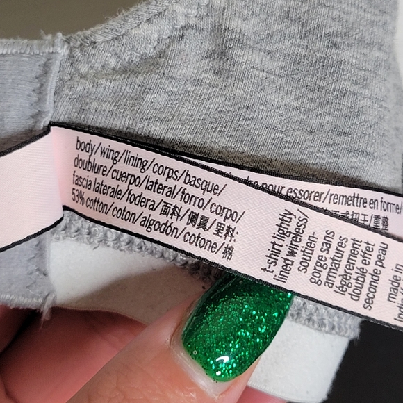 Victoria's Secret T-Shirt Lightly Lined Wireless Bra Heathered Gray PLUS 38B EUC - Picture 10 of 12